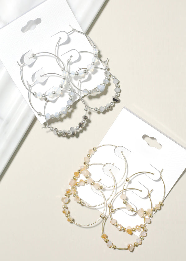 Hoop Earrings with Crystal Beads