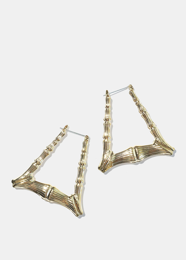 Triangle Bamboo Earrings Gold JEWELRY - Shop Miss A