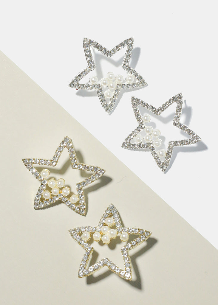 Rhinestone Star with Pearl Earring  JEWELRY - Shop Miss A