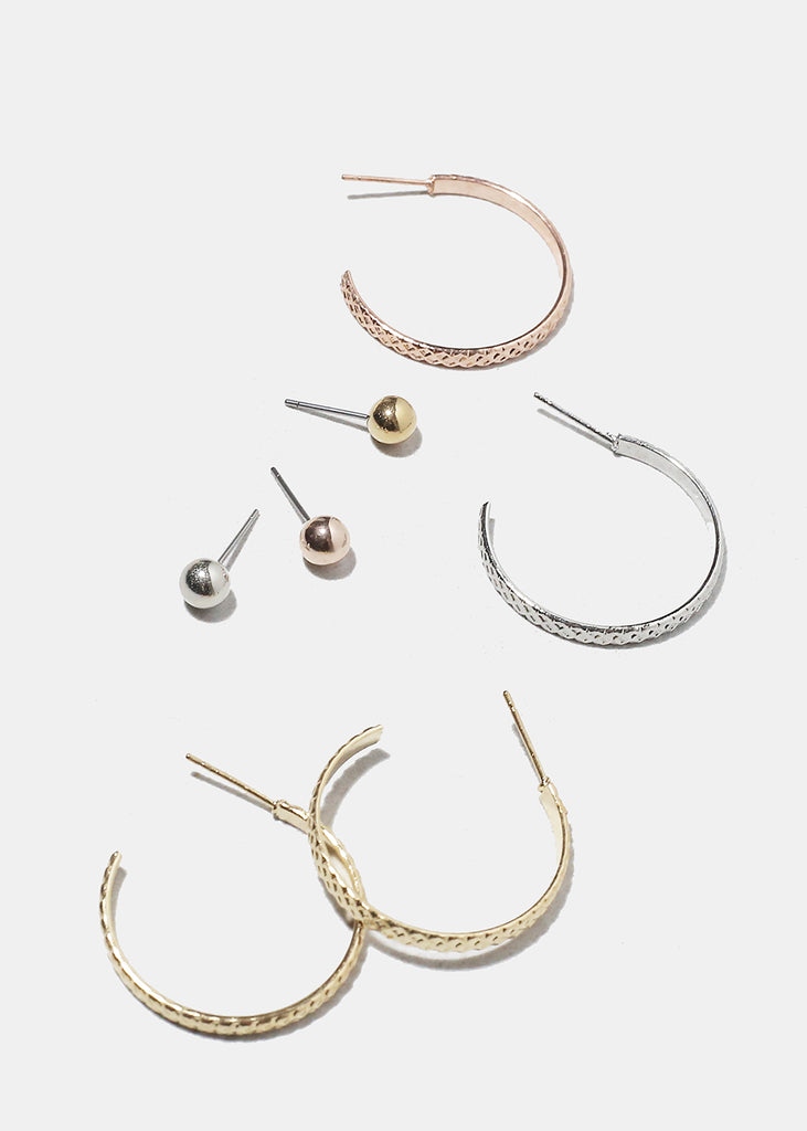 Hoops and Studs Earring Set  JEWELRY - Shop Miss A