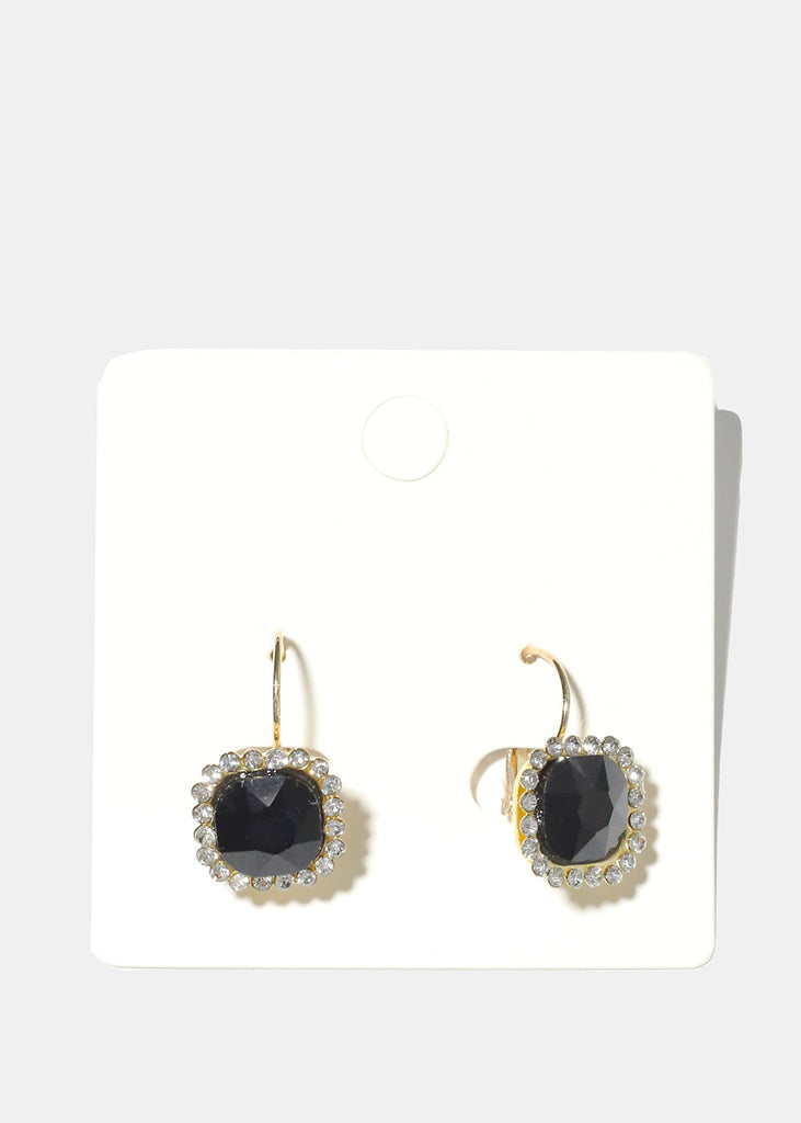 Chic Square Drop Earrings Black JEWELRY - Shop Miss A
