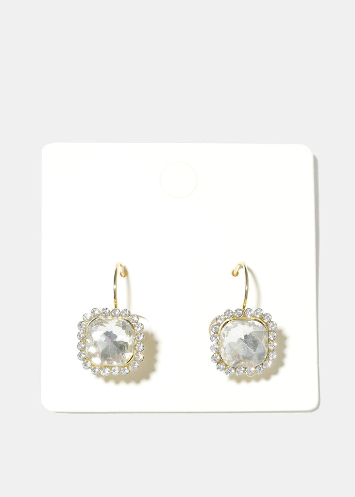 Chic Square Drop Earrings Clear JEWELRY - Shop Miss A