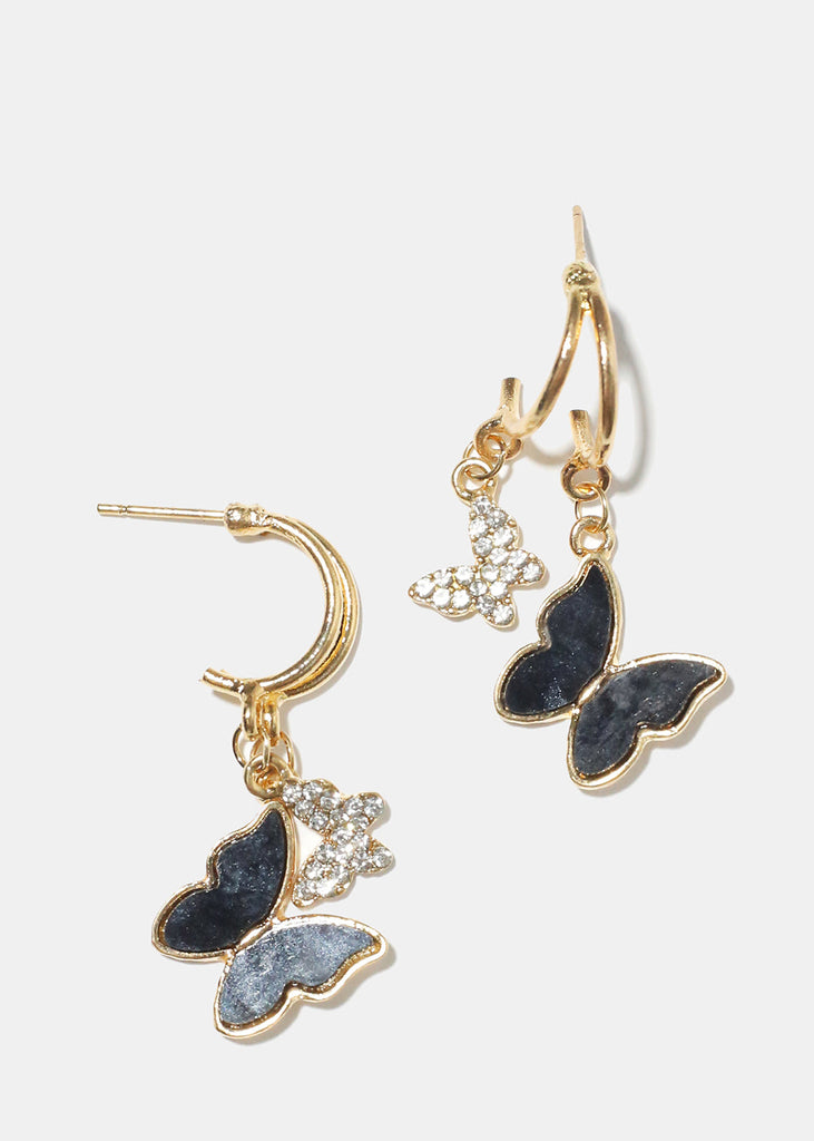 Butterfly Dangle Earrings Gold JEWELRY - Shop Miss A