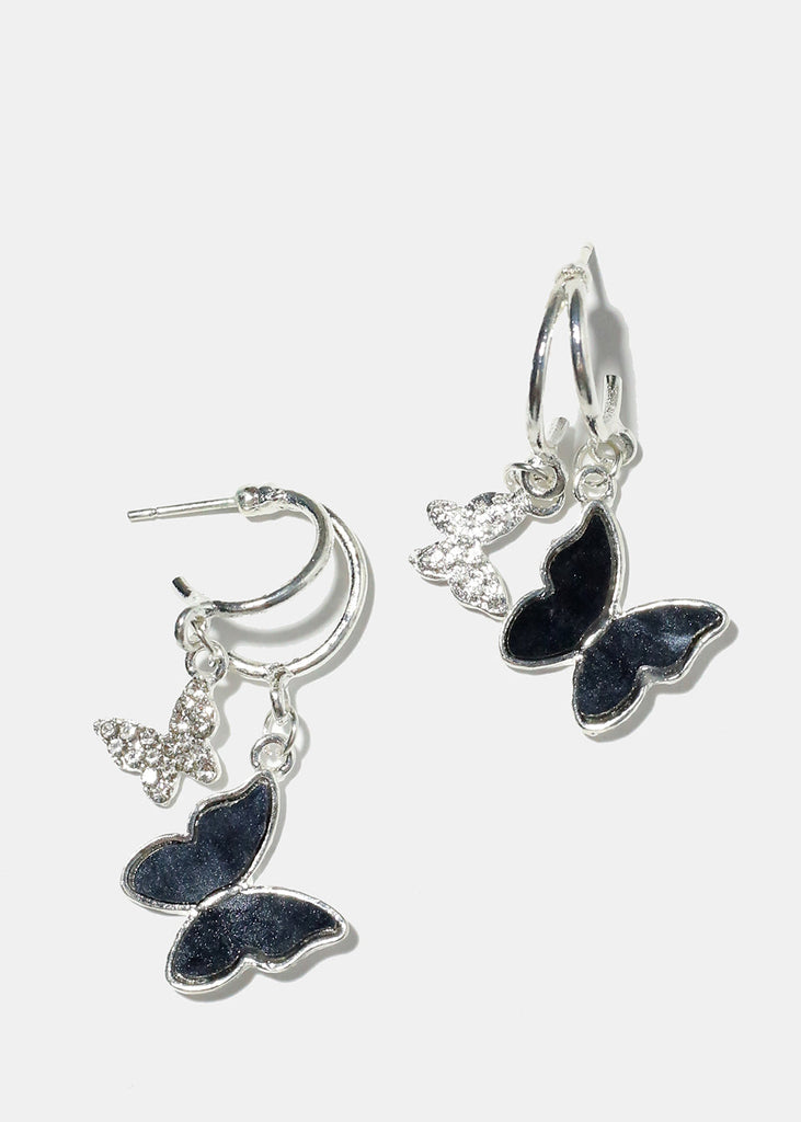 Butterfly Dangle Earrings Silver JEWELRY - Shop Miss A