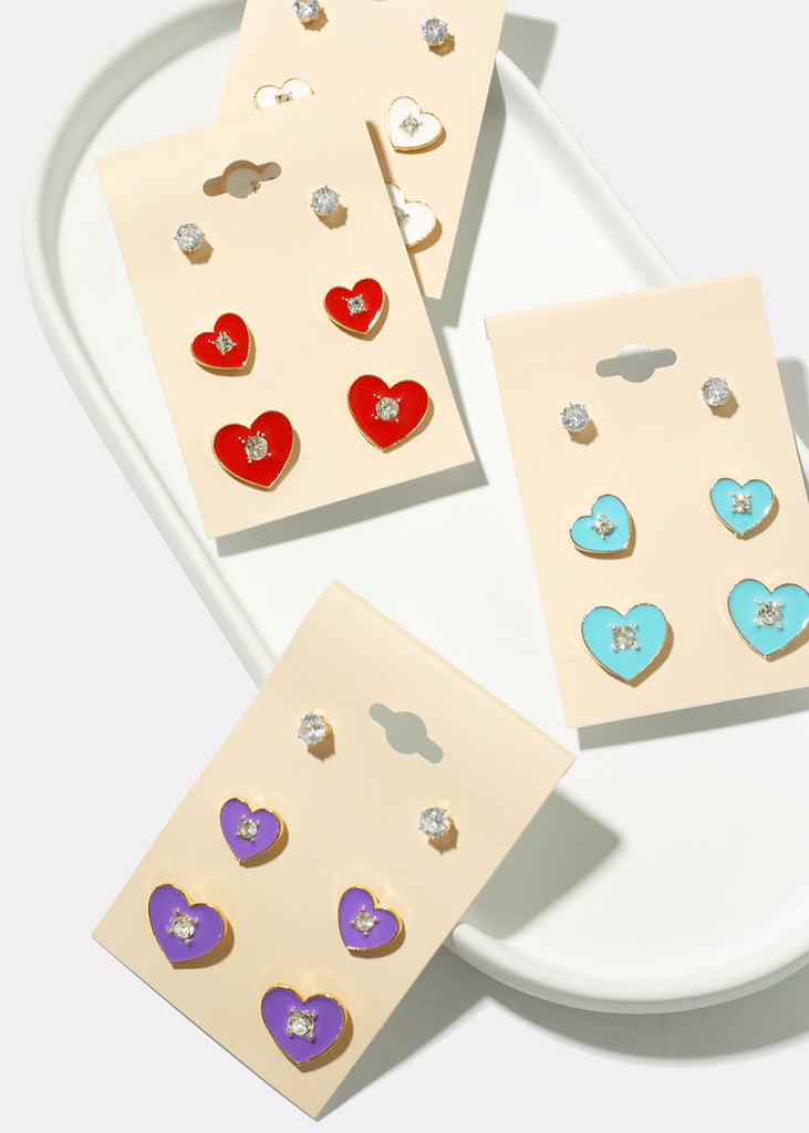 3 Pair Heart Earrings  JEWELRY - Shop Miss A