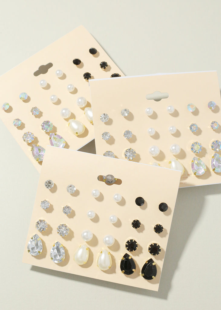 12 Pair Studs and Pearl Earrings  JEWELRY - Shop Miss A