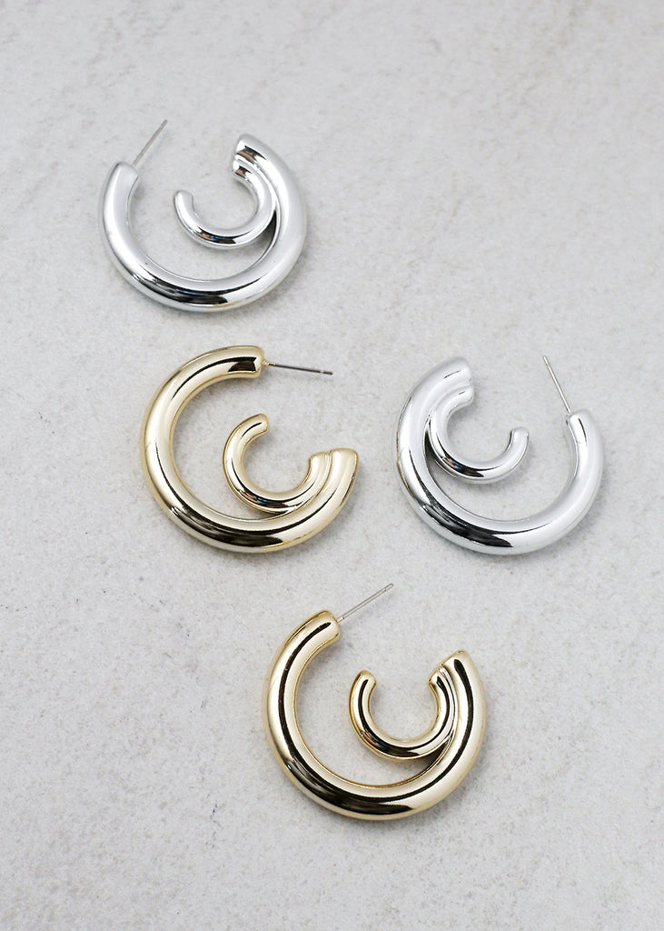 Double Crescent Hoop Earring  JEWELRY - Shop Miss A
