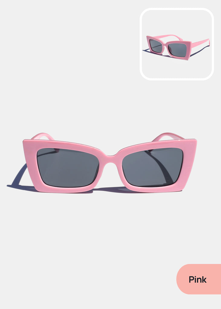 Chic Rectangular Sunglasses Pink ACCESSORIES - Shop Miss A