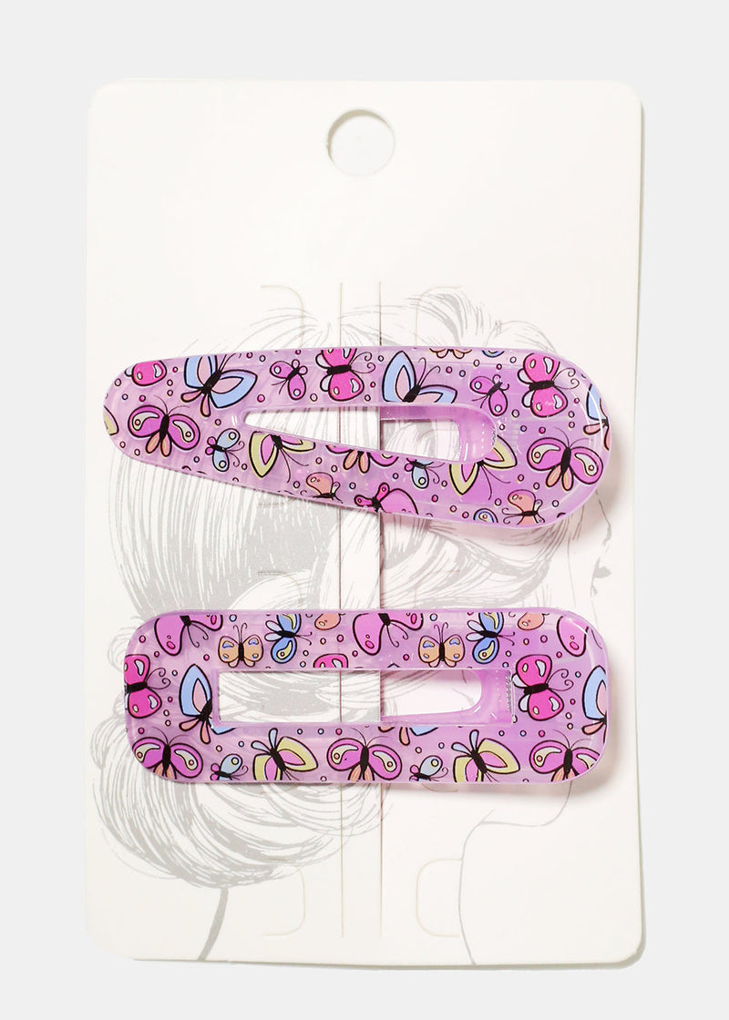 Butterfly Hair Clip Set Purple HAIR - Shop Miss A