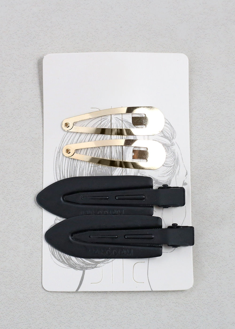 HAIR CLIPS: 2 Piece: Black & Cream/Off White, NIP 2 main image 3