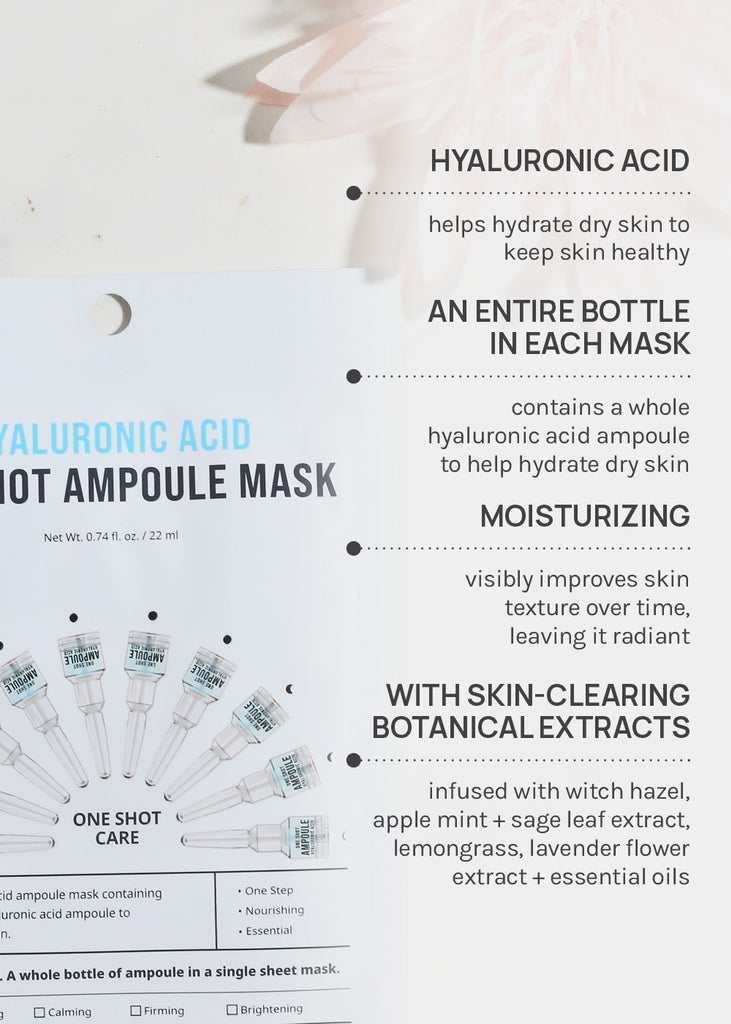 AOA Skin Hyaluronic Acid One Shot Ampoule Mask Skincare - Shop Miss A