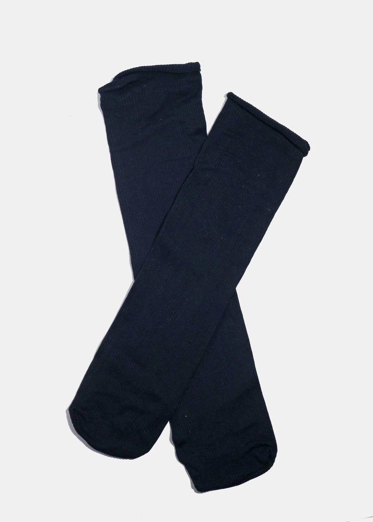 Miss A Ribbed Crew Length Premium Socks Black ACCESSORIES - Shop Miss A