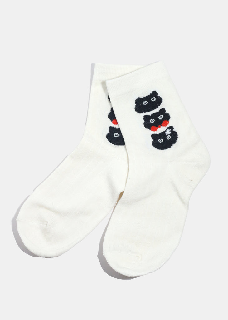 Miss A Crew Length Premium Socks Cats ACCESSORIES - Shop Miss A