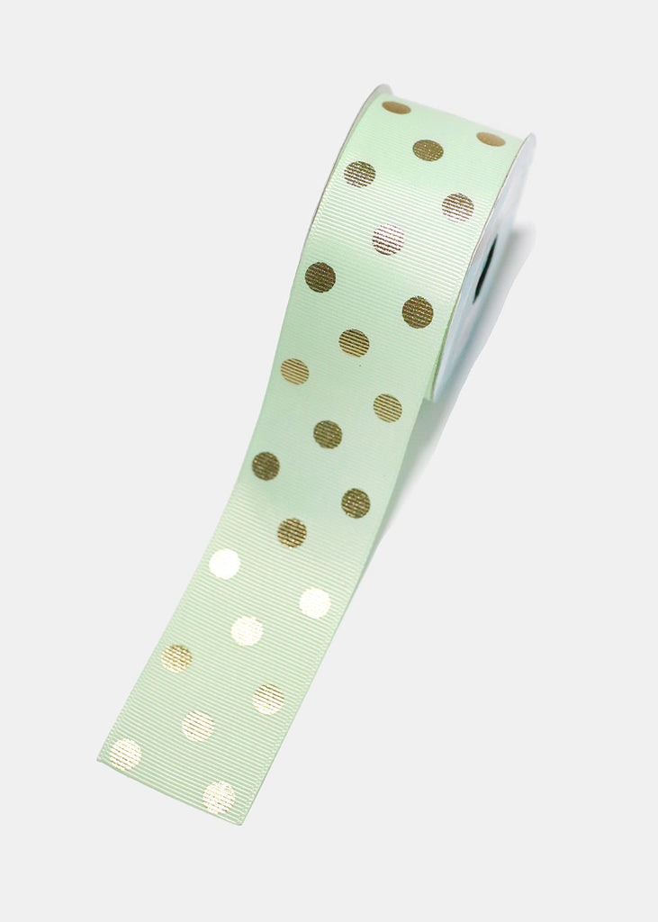 Gorgeous Gift Wrapping Ribbon Mint Green w/ Gold dots LIFE - Shop Miss A