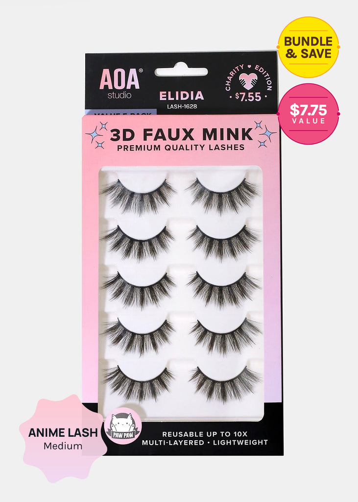 Paw Paw: 3D Faux Mink Lashes - Elidia 5-Pack  COSMETICS - Shop Miss A