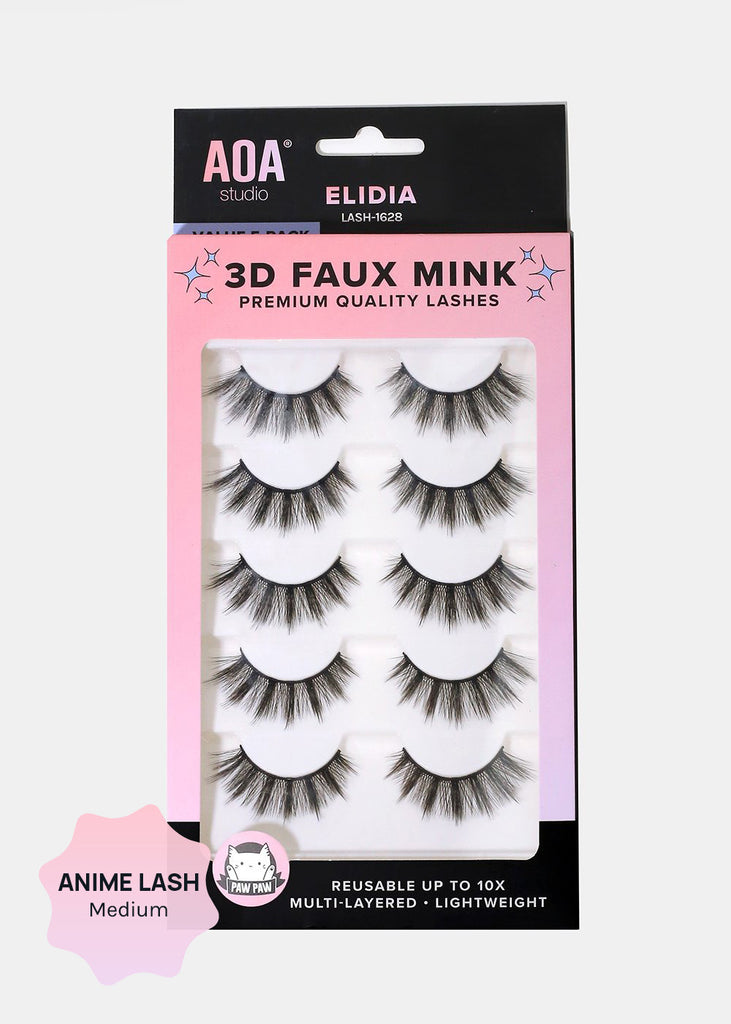 Paw Paw: 3D Faux Mink Lashes - Elidia 5-Pack COSMETICS - Shop Miss A