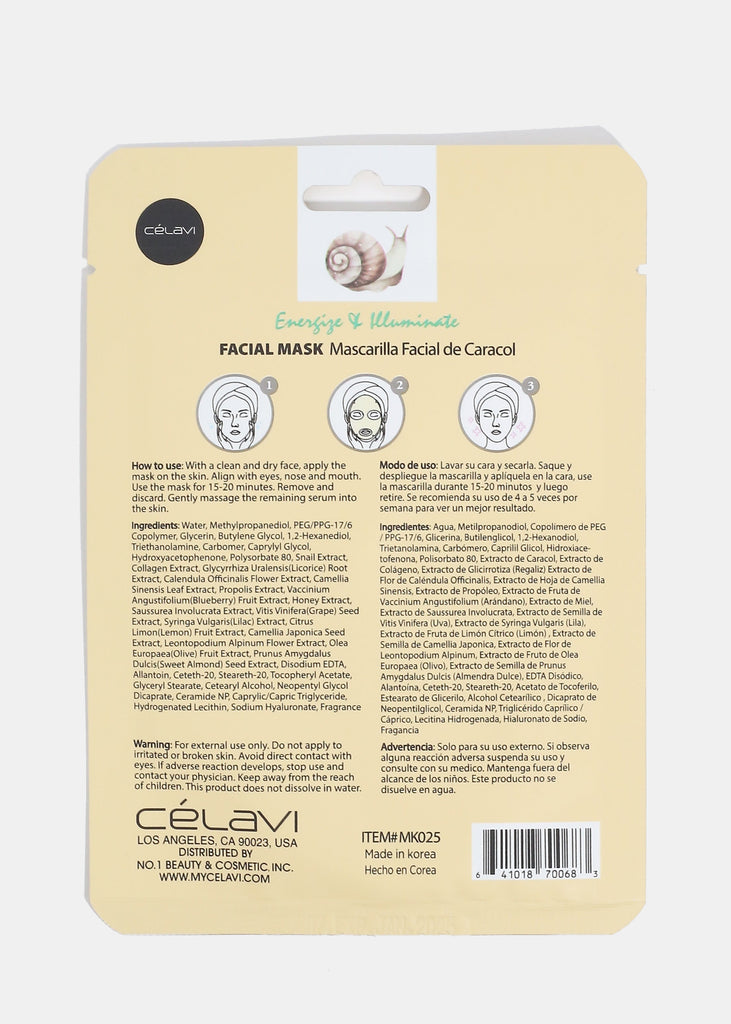 Celavi Snail Sheet Mask  Skincare - Shop Miss A