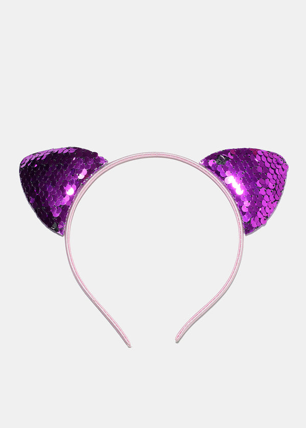 Purple Sequins Cat Ears Headband  HAIR - Shop Miss A