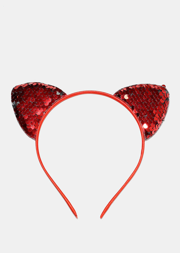 Red Sequins Cat Ears Headband  HAIR - Shop Miss A
