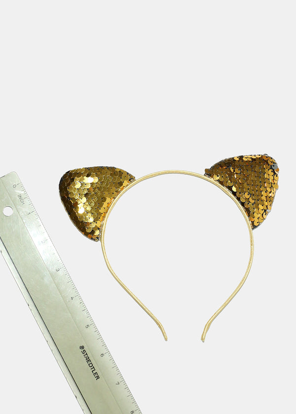 Gold Sequins Cat Ears Headband  HAIR - Shop Miss A