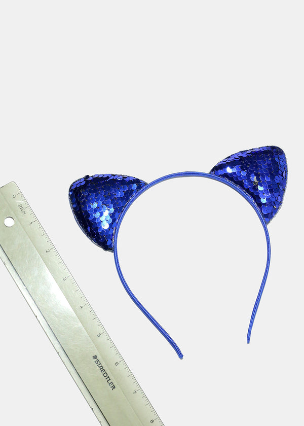 Blue Sequins Cat Ears Headband  HAIR - Shop Miss A