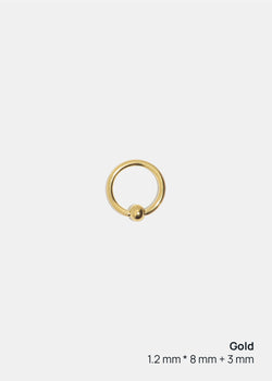 Miss A Body Jewelry - Captive Bead Ring Gold (1.2 mm * 8 mm + 3 mm) JEWELRY - Shop Miss A