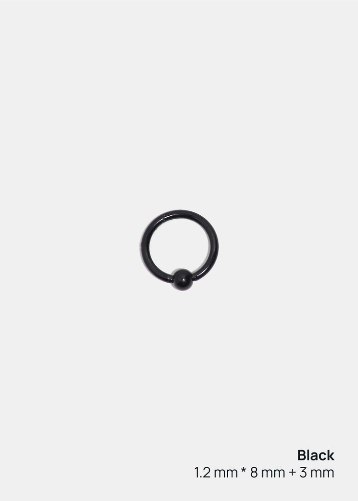 Miss A Body Jewelry - Captive Bead Ring Black (1.2 mm * 8 mm + 3 mm) JEWELRY - Shop Miss A