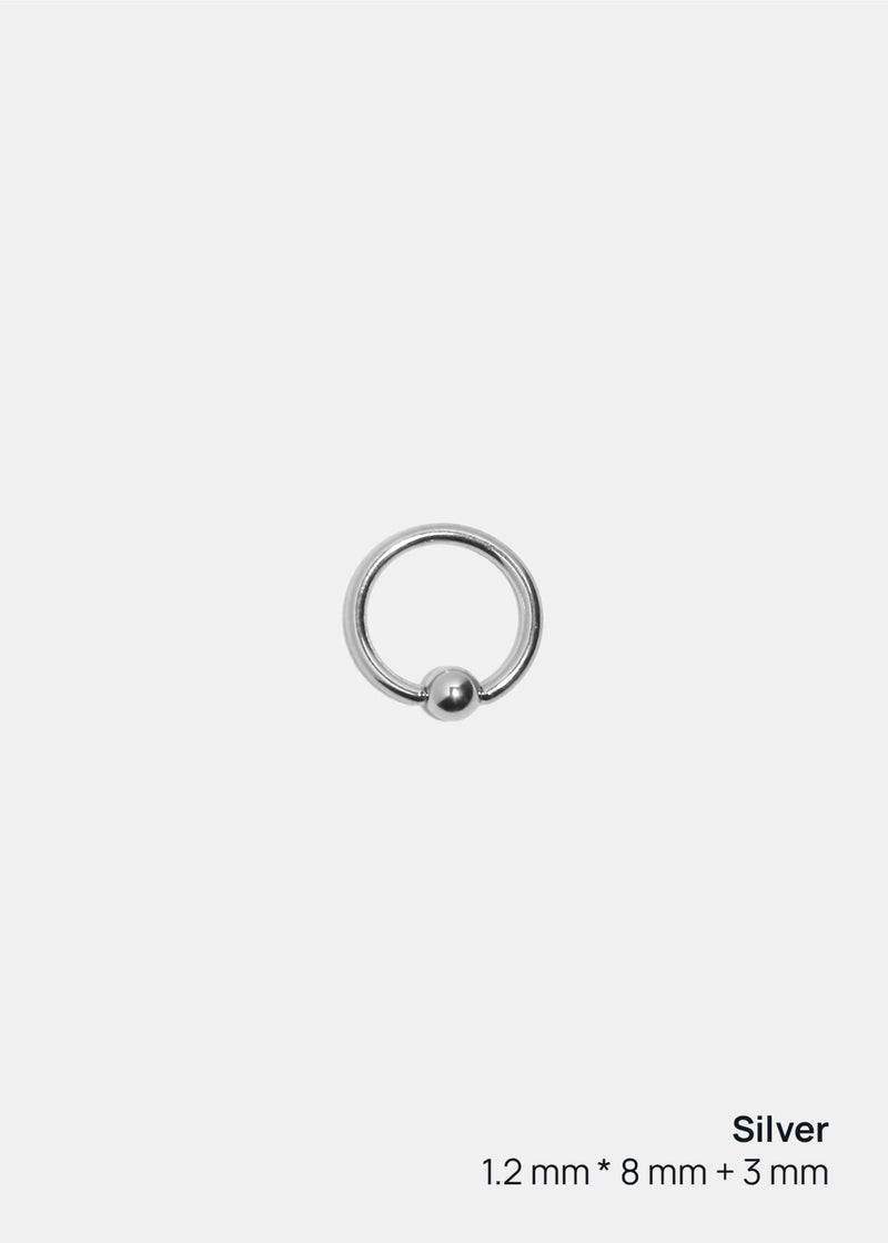 Miss A Body Jewelry - Captive Bead Ring Silver (1.2 mm * 8 mm + 3 mm) JEWELRY - Shop Miss A