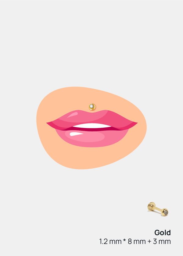 Miss A Body Jewelry - Labret Monroe Ball Lip Stud Gold JEWELRY - Shop Miss A