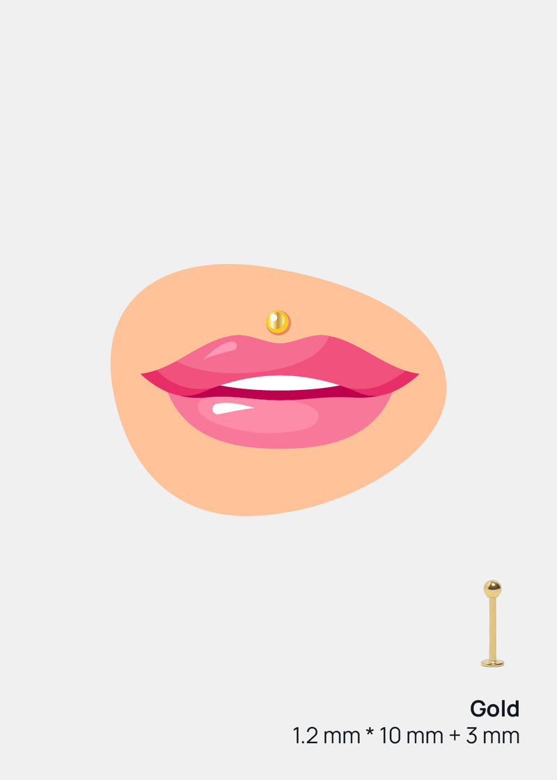 Miss A Body Jewelry - Labret Monroe Ball Lip Stud Gold JEWELRY - Shop Miss A