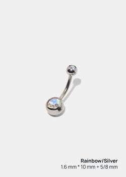 Miss A Body Jewelry - Dangle Belly Button Ring Rainbow/Silver JEWELRY - Shop Miss A