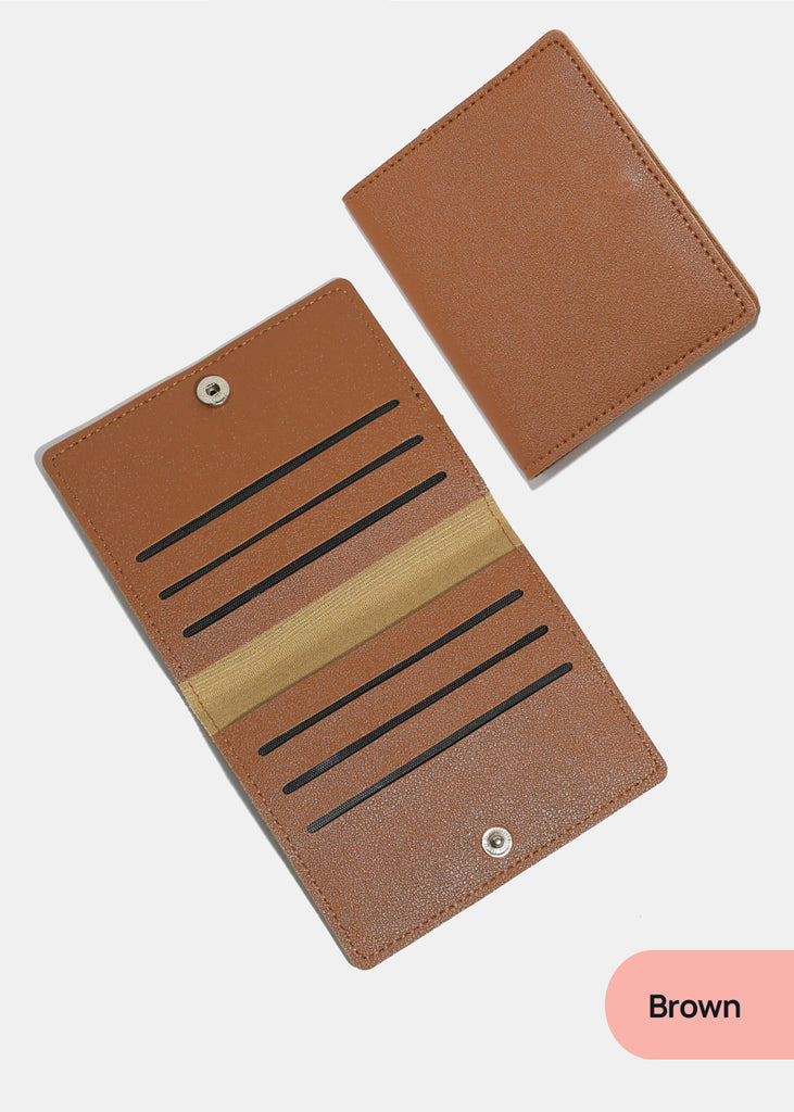 A+ Vegan Leather Card Holder Brown ACCESSORIES - Shop Miss A