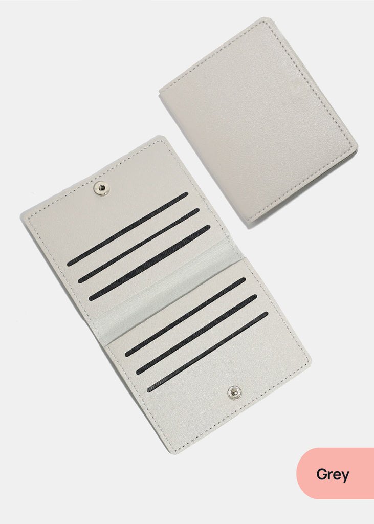 A+ Vegan Leather Card Holder Grey ACCESSORIES - Shop Miss A