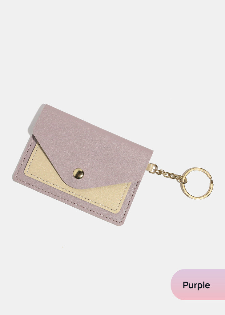 Miss A Vegan Leather Card Holder Purple ACCESSORIES - Shop Miss A