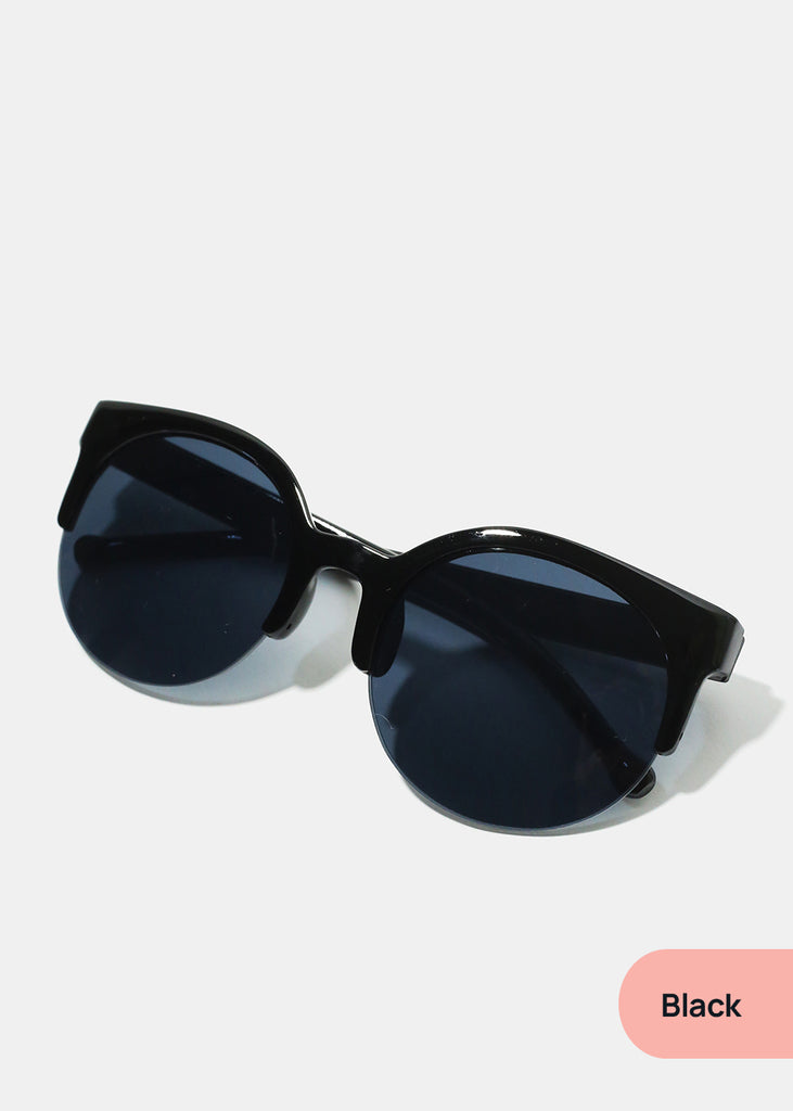 A+ Polarized Semi Rimless Frame Sunglasses Black ACCESSORIES - Shop Miss A