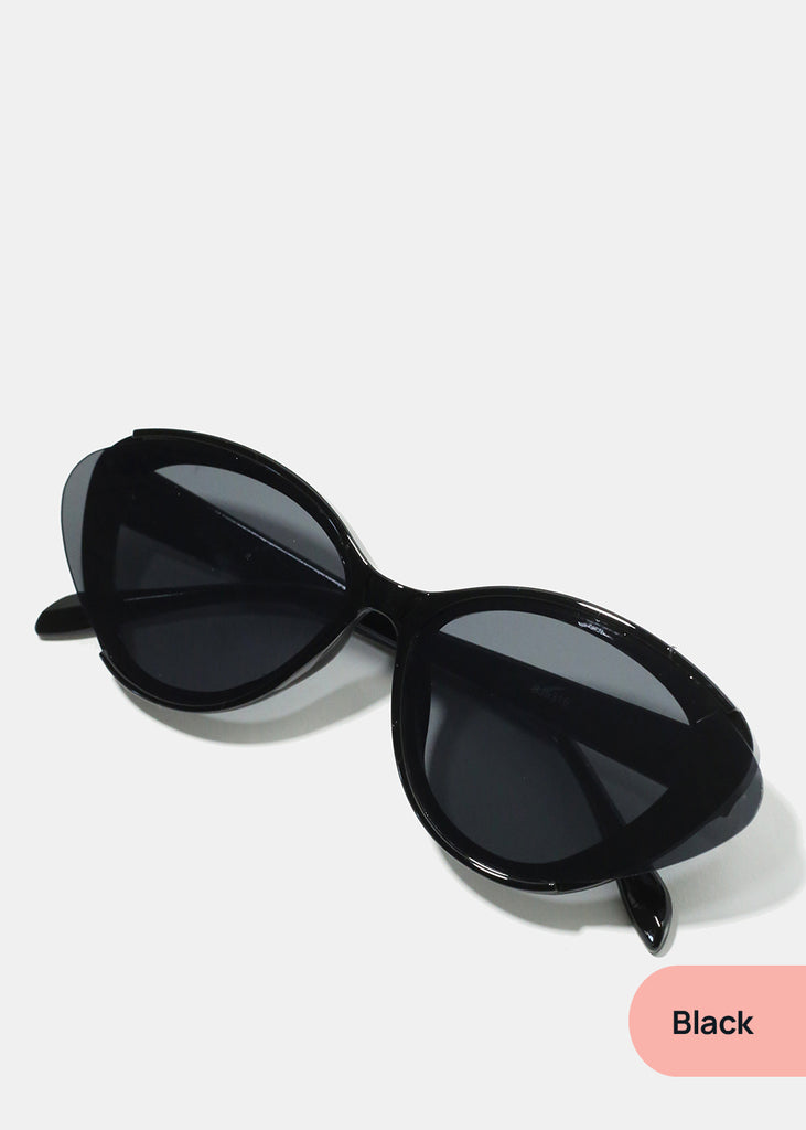 A+ Unique Overlapping Glass on Frame Shades Black ACCESSORIES - Shop Miss A