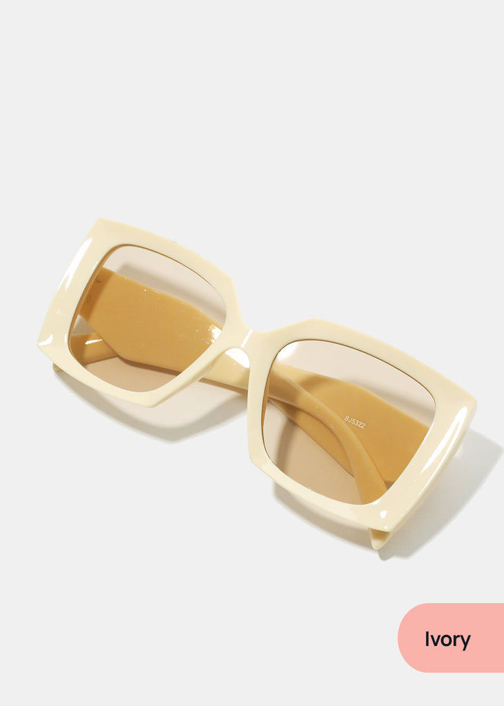 A+ Trendy Oversized Frame Shades Ivory ACCESSORIES - Shop Miss A