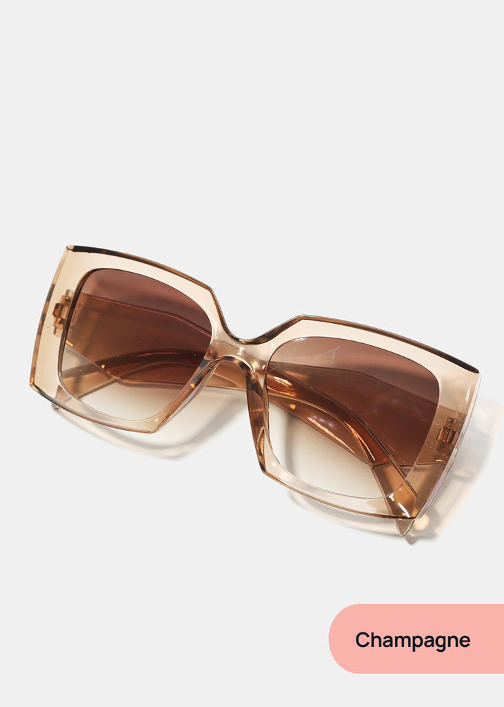 A+ Trendy Oversized Frame Shades Champagne ACCESSORIES - Shop Miss A