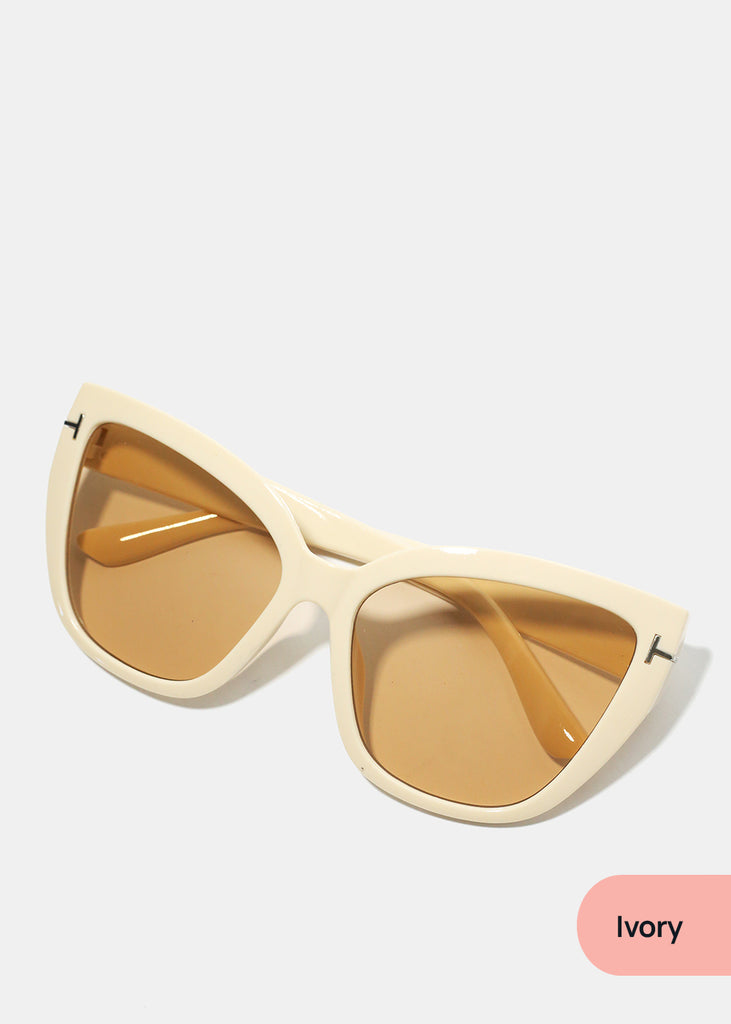 A+ Square Rounded Cat Eye Shades Ivory ACCESSORIES - Shop Miss A