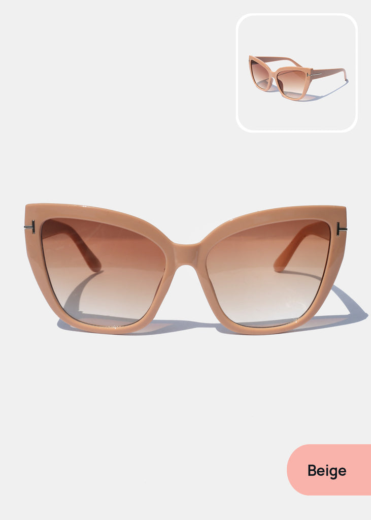 Stylish Beige Cat Eye Shades ACCESSORIES - Shop Miss A