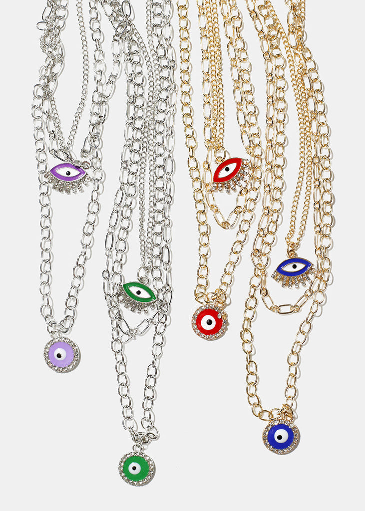 Layered Evil Eye Necklace  JEWELRY - Shop Miss A