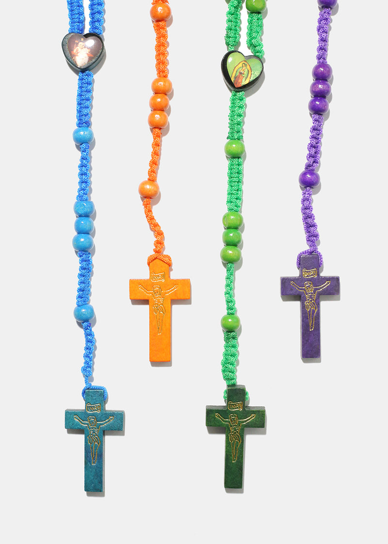 Wooden Color Rosary Necklace  JEWELRY - Shop Miss A