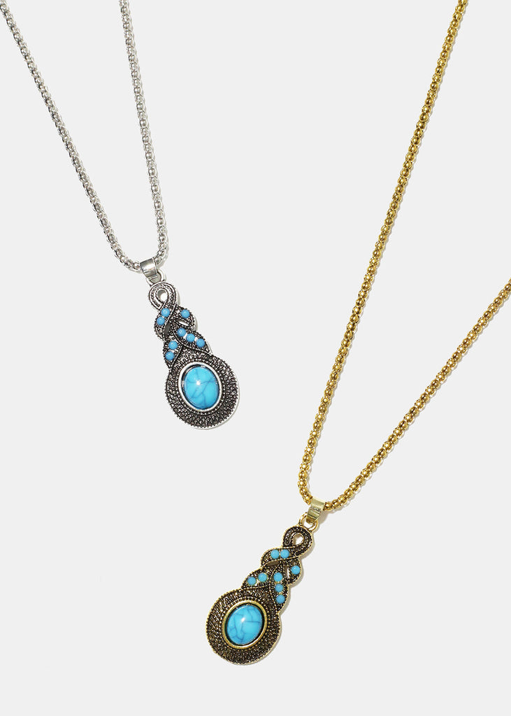 Turquoise Knotted Necklace  JEWELRY - Shop Miss A