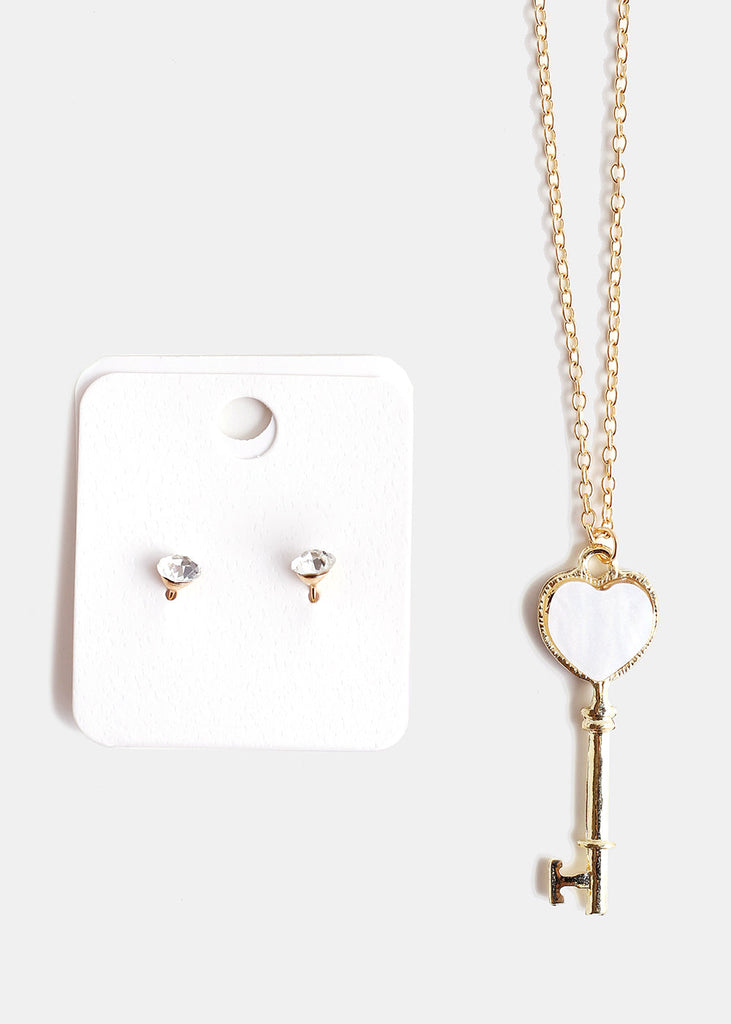 Heart Key Necklace Gold JEWELRY - Shop Miss A