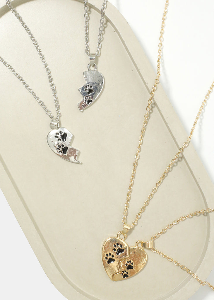 Friendship Heart Necklace with Paw Print  JEWELRY - Shop Miss A