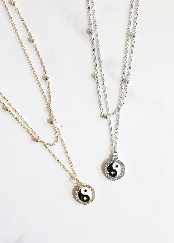 Rhinestone Yin & Yang Charm Necklace  JEWELRY - Shop Miss A