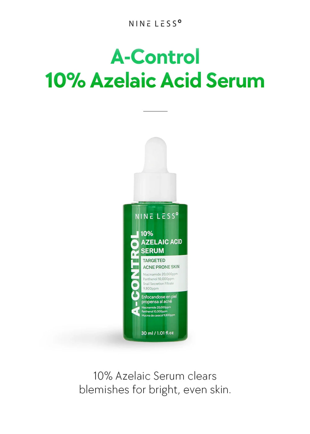 NINELESS A-Control 10% Azelaic Acid Serum 30ml – Shop Miss A