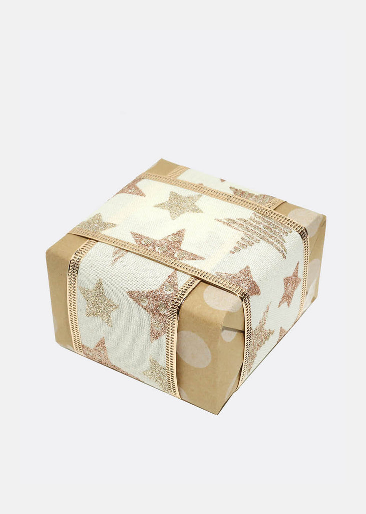 Christmas Wrapping Ribbon 4. Gold Stars LIFE - Shop Miss A