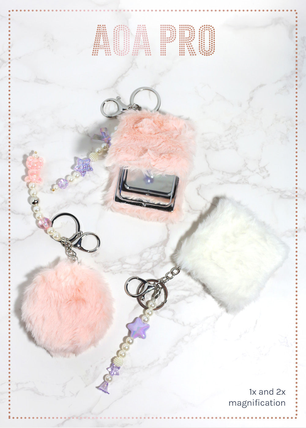ALD1 韓国 POPUP ファーポーチ　トレカ付 シンロン AOA Pro Double-Sided Compact Mirror – Fluffy Keychain – Shop Miss A