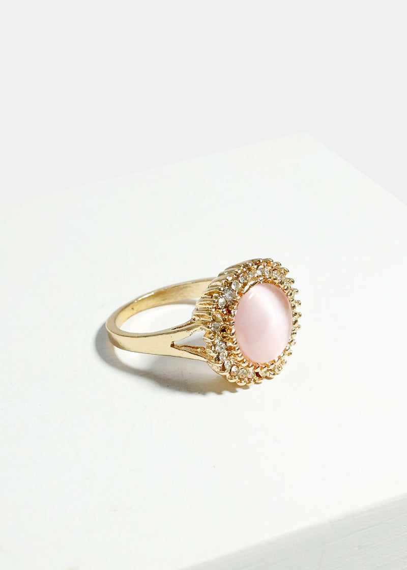 Vintage Unique Stone Ring Pink JEWELRY - Shop Miss A